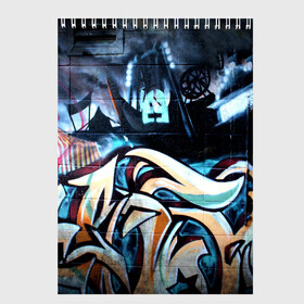 Скетчбук с принтом GRAFFITY в Белгороде, 100% бумага
 | 48 листов, плотность листов — 100 г/м2, плотность картонной обложки — 250 г/м2. Листы скреплены сверху удобной пружинной спиралью | graffity | paint | street art | urban | город | граффити | искусство | кирпичи | краски | рисунки | стена | улицы | уличное искусство