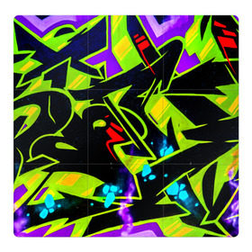 Магнитный плакат 3Х3 с принтом Кислотное Граффити в Белгороде, Полимерный материал с магнитным слоем | 9 деталей размером 9*9 см | graffity | paint | street art | urban | город | граффити | искусство | кирпичи | краски | рисунки | стена | улицы | уличное искусство