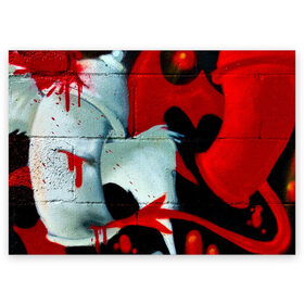 Поздравительная открытка с принтом GRAFFITY ONE в Белгороде, 100% бумага | плотность бумаги 280 г/м2, матовая, на обратной стороне линовка и место для марки
 | Тематика изображения на принте: graffity | paint | street art | urban | город | граффити | искусство | кирпичи | краски | рисунки | стена | улицы | уличное искусство