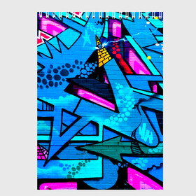 Скетчбук с принтом GRAFFITY в Белгороде, 100% бумага
 | 48 листов, плотность листов — 100 г/м2, плотность картонной обложки — 250 г/м2. Листы скреплены сверху удобной пружинной спиралью | Тематика изображения на принте: grafity | paint | street art | urban | город | граффити | искусство | кирпичи | краски | рисунки | стена | улицы | уличное искусство
