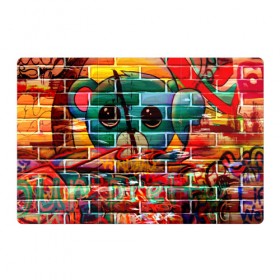 Магнитный плакат 3Х2 с принтом Милый Зверёк Граффити в Белгороде, Полимерный материал с магнитным слоем | 6 деталей размером 9*9 см | grafity | paint | street art | urban | город | граффити | искусство | кирпичи | краски | рисунки | стена | улицы | уличное искусство