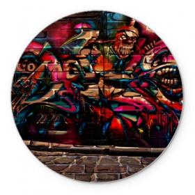 Коврик круглый с принтом disquared urban graffity в Белгороде, резина и полиэстер | круглая форма, изображение наносится на всю лицевую часть | grafity | paint | street art | urban | город | граффити | искусство | кирпичи | краски | рисунки | стена | улицы | уличное искусство
