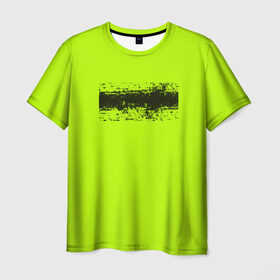 Мужская футболка 3D с принтом Гранж салатовый в Белгороде, 100% полиэфир | прямой крой, круглый вырез горловины, длина до линии бедер | кислотные костюмы | кислотные цвета | неон | флуоресцентные принты