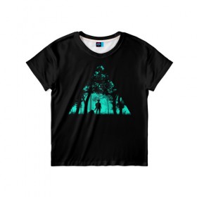 Детская футболка 3D с принтом Таинственный лес в Белгороде, 100% гипоаллергенный полиэфир | прямой крой, круглый вырез горловины, длина до линии бедер, чуть спущенное плечо, ткань немного тянется | кислотные костюмы | кислотные цвета | неон | флуоресцентные принты