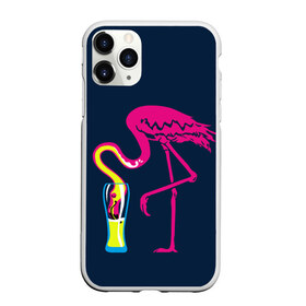 Чехол для iPhone 11 Pro матовый с принтом Кислотный фламинго в Белгороде, Силикон |  | кислотные костюмы | кислотные цвета | неон | флуоресцентные принты