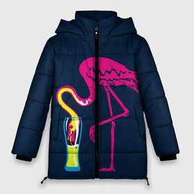 Женская зимняя куртка 3D с принтом Кислотный фламинго в Белгороде, верх — 100% полиэстер; подкладка — 100% полиэстер; утеплитель — 100% полиэстер | длина ниже бедра, силуэт Оверсайз. Есть воротник-стойка, отстегивающийся капюшон и ветрозащитная планка. 

Боковые карманы с листочкой на кнопках и внутренний карман на молнии | кислотные костюмы | кислотные цвета | неон | флуоресцентные принты