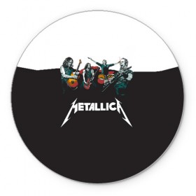 Коврик круглый с принтом Metallica в Белгороде, резина и полиэстер | круглая форма, изображение наносится на всю лицевую часть | metallica | барабаны | гитары | дэйвмастейн | метал | металисты | металлика | неформалы | рок | рокеры