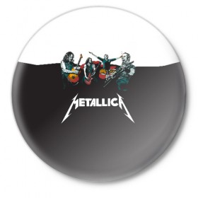 Значок с принтом Metallica в Белгороде,  металл | круглая форма, металлическая застежка в виде булавки | metallica | барабаны | гитары | дэйвмастейн | метал | металисты | металлика | неформалы | рок | рокеры