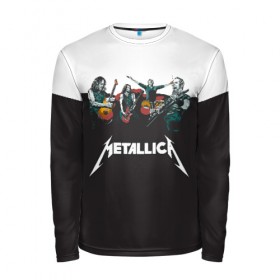 Мужской лонгслив 3D с принтом Metallica в Белгороде, 100% полиэстер | длинные рукава, круглый вырез горловины, полуприлегающий силуэт | metallica | барабаны | гитары | дэйвмастейн | метал | металисты | металлика | неформалы | рок | рокеры