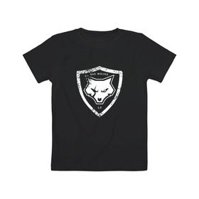 Детская футболка хлопок с принтом Bad Wolves в Белгороде, 100% хлопок | круглый вырез горловины, полуприлегающий силуэт, длина до линии бедер | bad | bad wolves | band | la | logo | metal | music | rock | white | wolf | волк | металл | музыка | рок
