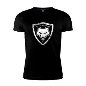 Мужская футболка премиум с принтом Bad Wolves в Белгороде, 92% хлопок, 8% лайкра | приталенный силуэт, круглый вырез ворота, длина до линии бедра, короткий рукав | bad | bad wolves | band | la | logo | metal | music | rock | white | wolf | волк | металл | музыка | рок