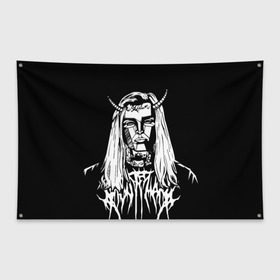 Флаг-баннер с принтом Ghostemane devil в Белгороде, 100% полиэстер | размер 67 х 109 см, плотность ткани — 95 г/м2; по краям флага есть четыре люверса для крепления | ghostemane | ghostemane mercury | ghostemane nihi | trash gang | гостмейн