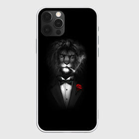 Чехол для iPhone 12 Pro Max с принтом Лев в Белгороде, Силикон |  | арт | бабочка | грива | дым | животное | костюм | лев | минимализм | роза | смокинг | хищник | царь зверей