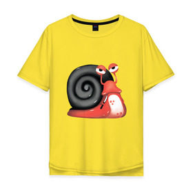 Мужская футболка хлопок Oversize с принтом Боевая-улитка в Белгороде, 100% хлопок | свободный крой, круглый ворот, “спинка” длиннее передней части | животные | зло | улитка