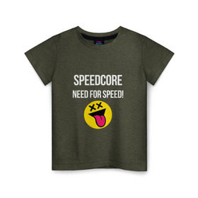 Детская футболка хлопок с принтом Speedcore в Белгороде, 100% хлопок | круглый вырез горловины, полуприлегающий силуэт, длина до линии бедер | frenchcore | gabber | hardcore | hardcoremusic | speedcore