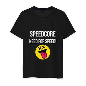 Мужская футболка хлопок с принтом Speedcore в Белгороде, 100% хлопок | прямой крой, круглый вырез горловины, длина до линии бедер, слегка спущенное плечо. | frenchcore | gabber | hardcore | hardcoremusic | speedcore