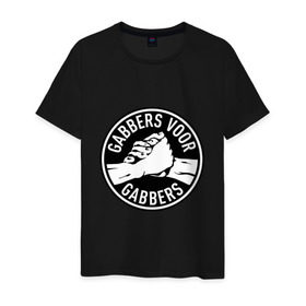 Мужская футболка хлопок с принтом Gabbers в Белгороде, 100% хлопок | прямой крой, круглый вырез горловины, длина до линии бедер, слегка спущенное плечо. | gabber | hardcore | hardcoremusic
