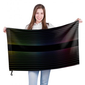 Флаг 3D с принтом Полоски в Белгороде, 100% полиэстер | плотность ткани — 95 г/м2, размер — 67 х 109 см. Принт наносится с одной стороны | hipster | neon | retro wave | vaporwave | геометрия | космос | неон | хипстер