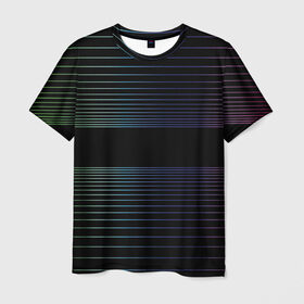 Мужская футболка 3D с принтом Полоски в Белгороде, 100% полиэфир | прямой крой, круглый вырез горловины, длина до линии бедер | hipster | neon | retro wave | vaporwave | геометрия | космос | неон | хипстер