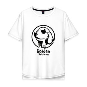 Мужская футболка хлопок Oversize с принтом Пират Золотистий ретривер в Белгороде, 100% хлопок | свободный крой, круглый ворот, “спинка” длиннее передней части | 
