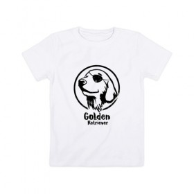 Детская футболка хлопок с принтом Пират Золотистий ретривер в Белгороде, 100% хлопок | круглый вырез горловины, полуприлегающий силуэт, длина до линии бедер | 