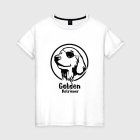 Женская футболка хлопок с принтом Пират Золотистий ретривер в Белгороде, 100% хлопок | прямой крой, круглый вырез горловины, длина до линии бедер, слегка спущенное плечо | 