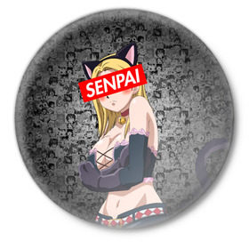 Значок с принтом Anime (Senpai 4) в Белгороде,  металл | круглая форма, металлическая застежка в виде булавки | ahegao | anime | manga | sempai | senpai | аниме | ахегао | манга | семпай | сенпай