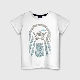 Детская футболка хлопок с принтом Odinn в Белгороде, 100% хлопок | круглый вырез горловины, полуприлегающий силуэт, длина до линии бедер | good | viking | vikings | бог | викинг | викинги | кельтское | один | плетение | скандинавы | язычник