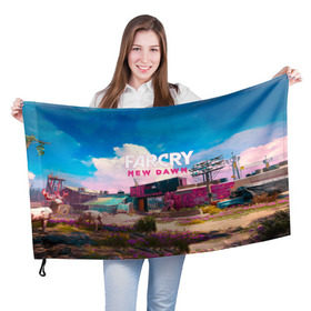Флаг 3D с принтом Far Cry New Dawn в Белгороде, 100% полиэстер | плотность ткани — 95 г/м2, размер — 67 х 109 см. Принт наносится с одной стороны | 