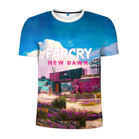 Мужская футболка 3D спортивная с принтом Far Cry New Dawn в Белгороде, 100% полиэстер с улучшенными характеристиками | приталенный силуэт, круглая горловина, широкие плечи, сужается к линии бедра | Тематика изображения на принте: 
