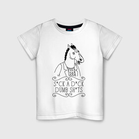 Детская футболка хлопок с принтом BoJack в Белгороде, 100% хлопок | круглый вырез горловины, полуприлегающий силуэт, длина до линии бедер | Тематика изображения на принте: bojack | horseman | боджек | конь