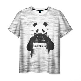 Мужская футболка 3D с принтом BAD PANDA в Белгороде, 100% полиэфир | прямой крой, круглый вырез горловины, длина до линии бедер | bad | bear | panda | медведь | панда