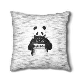 Подушка 3D с принтом BAD PANDA в Белгороде, наволочка – 100% полиэстер, наполнитель – холлофайбер (легкий наполнитель, не вызывает аллергию). | состоит из подушки и наволочки. Наволочка на молнии, легко снимается для стирки | bad | bear | panda | медведь | панда