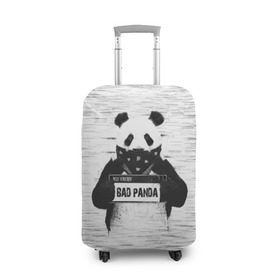 Чехол для чемодана 3D с принтом BAD PANDA в Белгороде, 86% полиэфир, 14% спандекс | двустороннее нанесение принта, прорези для ручек и колес | bad | bear | panda | медведь | панда