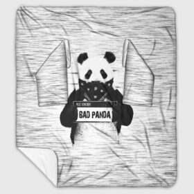 Плед с рукавами с принтом BAD PANDA в Белгороде, 100% полиэстер | Закругленные углы, все края обработаны. Ткань не мнется и не растягивается. Размер 170*145 | bad | bear | panda | медведь | панда