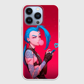 Чехол для iPhone 13 Pro с принтом Jinx in love в Белгороде,  |  | Тематика изображения на принте: game | heart | jinx | legends | legue | legueoflegends | lol | love | mobile | phone | безбашенная | джинкс | игра | легенд | лига | лигалегенд | лол | любовь | сердечко | сердце | стрелок | хулиганка