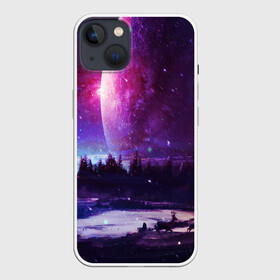 Чехол для iPhone 13 с принтом Северный закат в Белгороде,  |  | galaxy | nebula | neon | space | star | абстракция | вселенная | галактика | звезда | звезды | космический | неон | неоновый | неоновый космос | планеты