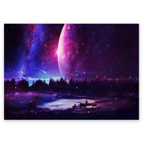 Поздравительная открытка с принтом Северный закат в Белгороде, 100% бумага | плотность бумаги 280 г/м2, матовая, на обратной стороне линовка и место для марки
 | galaxy | nebula | neon | space | star | абстракция | вселенная | галактика | звезда | звезды | космический | неон | неоновый | неоновый космос | планеты