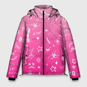 Мужская зимняя куртка 3D с принтом Lil Peep tatu в Белгороде, верх — 100% полиэстер; подкладка — 100% полиэстер; утеплитель — 100% полиэстер | длина ниже бедра, свободный силуэт Оверсайз. Есть воротник-стойка, отстегивающийся капюшон и ветрозащитная планка. 

Боковые карманы с листочкой на кнопках и внутренний карман на молнии. | hip hop | lil peep | lilpeep | lilpip | pink | rap | rep | runaway | лил пип | лилпип | реп | розовый | рэп | тату | татуировки лилпипа | хип хоп | эмо рэп