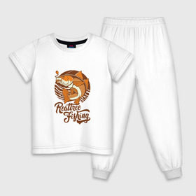Детская пижама хлопок с принтом Реальная рыбалка в Белгороде, 100% хлопок |  брюки и футболка прямого кроя, без карманов, на брюках мягкая резинка на поясе и по низу штанин
 | 