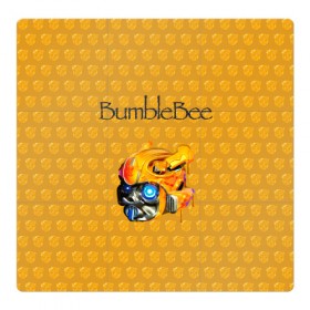 Магнитный плакат 3Х3 с принтом BumbleBee в Белгороде, Полимерный материал с магнитным слоем | 9 деталей размером 9*9 см | Тематика изображения на принте: 2019 | bumble bee | transformers | арт | бамблби | желтая | киборг | классная | мёд | надпись | прикольная | пчела | робот | соты | трансформеры | улей | фильм