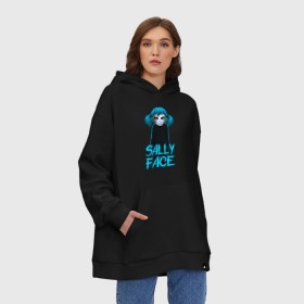 Худи SuperOversize хлопок с принтом Sally Face (ХЛОПОК) в Белгороде, 70% хлопок, 30% полиэстер, мягкий начес внутри | карман-кенгуру, эластичная резинка на манжетах и по нижней кромке, двухслойный капюшон
 | 