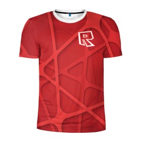 Мужская футболка 3D спортивная с принтом Roblox в Белгороде, 100% полиэстер с улучшенными характеристиками | приталенный силуэт, круглая горловина, широкие плечи, сужается к линии бедра | dynablocks | roblox | robux | белый | блоки | вселенная | герои | красный | кубики | роблокс | симулятор