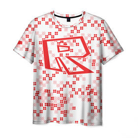 Мужская футболка 3D с принтом Roblox в Белгороде, 100% полиэфир | прямой крой, круглый вырез горловины, длина до линии бедер | dynablocks | roblox | robux | белый | блоки | вселенная | герои | красный | кубики | роблокс | симулятор