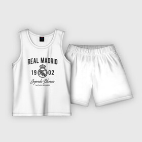 Детская пижама с шортами хлопок с принтом Реал Мадрид в Белгороде,  |  | los galacticos | los mereng | real madrid | real madrid club de futbol | галактикос | клубная | лалига | реал | реал мадрид | фанатская | футбол | футбольная | футбольный клуб