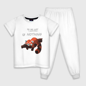 Детская пижама хлопок с принтом To do list: [v] Nothing в Белгороде, 100% хлопок |  брюки и футболка прямого кроя, без карманов, на брюках мягкая резинка на поясе и по низу штанин
 | chillout | лень | лист | ничего | отдых | панда | расслабон | чилаут