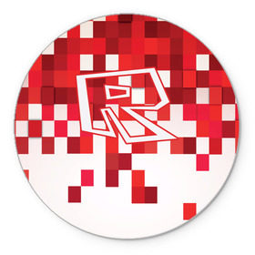 Коврик круглый с принтом Roblox в Белгороде, резина и полиэстер | круглая форма, изображение наносится на всю лицевую часть | dynablocks | roblox | robux | белый | блоки | вселенная | герои | красный | кубики | роблокс | симулятор