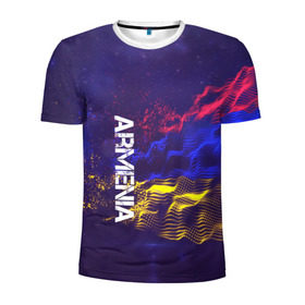 Мужская футболка 3D спортивная с принтом Armenia(Армения) в Белгороде, 100% полиэстер с улучшенными характеристиками | приталенный силуэт, круглая горловина, широкие плечи, сужается к линии бедра | Тематика изображения на принте: armenia | flag | urban | армения | город | мир | путешествие | символика | страны | флаг | флаги