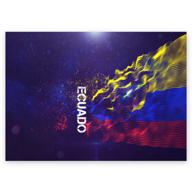 Поздравительная открытка с принтом Ecuado(Эквадор) в Белгороде, 100% бумага | плотность бумаги 280 г/м2, матовая, на обратной стороне линовка и место для марки
 | ecuado | flag | urban | город | мир | путешествие | символика | страны | флаг | флаги | эквадор