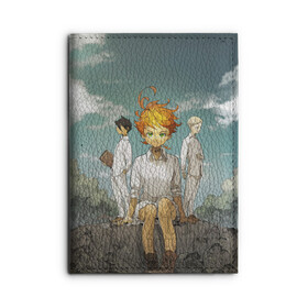 Обложка для автодокументов с принтом The Promised Neverland в Белгороде, натуральная кожа |  размер 19,9*13 см; внутри 4 больших “конверта” для документов и один маленький отдел — туда идеально встанут права | anime | the promised neverland | yakusoku no neverland | аниме | изабелла | манга | норман | обещание волшебной стране | рэй | эмма